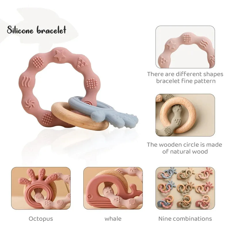 Baby Silicone Teether Gloves Toys BPA Free Silicone Soft Soothing Dental Care Gums Anti-eating Hand Molar Toys Baby Accessories
