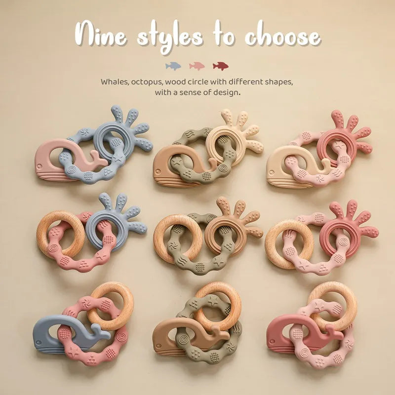 Baby Silicone Teether Gloves Toys BPA Free Silicone Soft Soothing Dental Care Gums Anti-eating Hand Molar Toys Baby Accessories