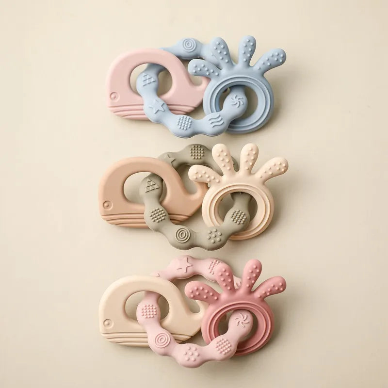 Baby Silicone Teether Gloves Toys BPA Free Silicone Soft Soothing Dental Care Gums Anti-eating Hand Molar Toys Baby Accessories