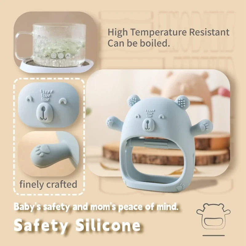 Baby Silicone Teether Gloves Toys BPA Free Silicone Soft Soothing Dental Care Gums Anti-eating Hand Molar Toys Baby Accessories