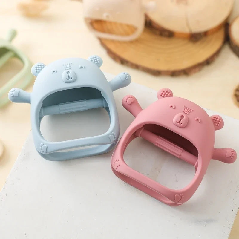 Baby Silicone Teether Gloves Toys BPA Free Silicone Soft Soothing Dental Care Gums Anti-eating Hand Molar Toys Baby Accessories