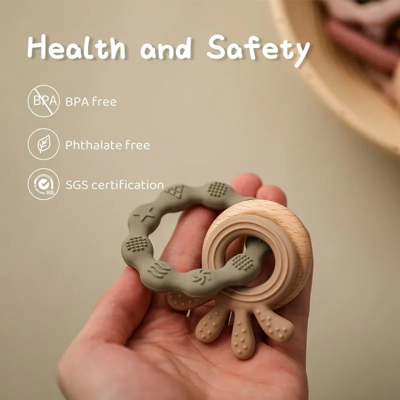 Baby Silicone Teether Gloves Toys BPA Free Silicone Soft Soothing Dental Care Gums Anti-eating Hand Molar Toys Baby Accessories