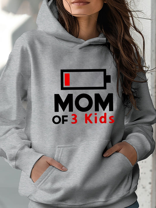"Mom of 3 Kids" Hooded