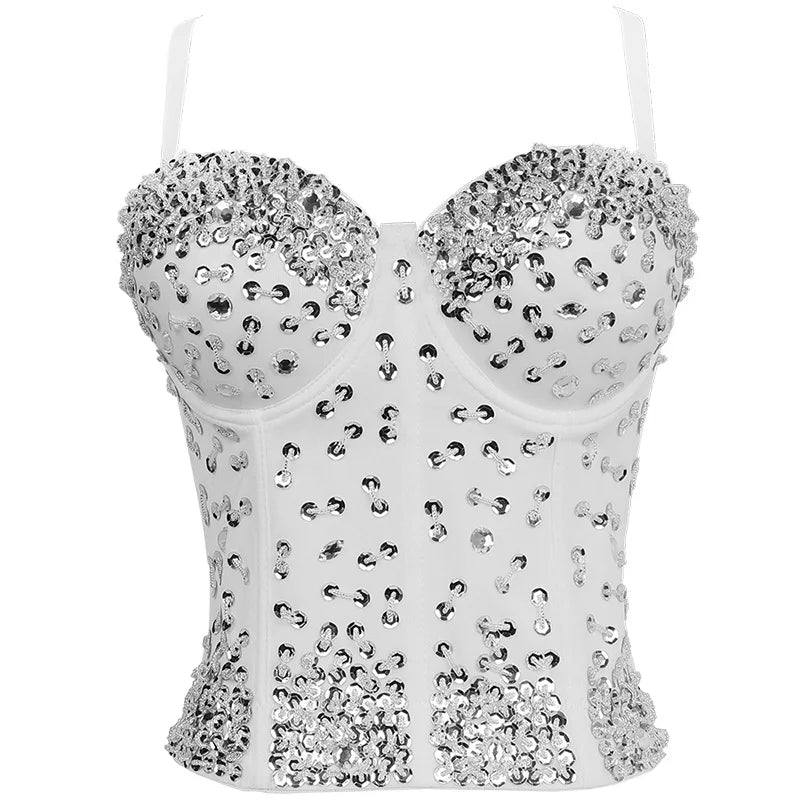 Rhinestone Bustier Top