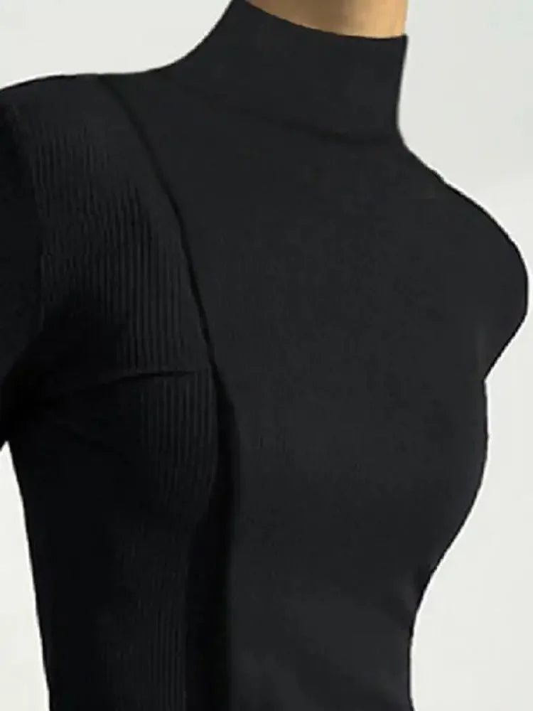 High Neck Black Top