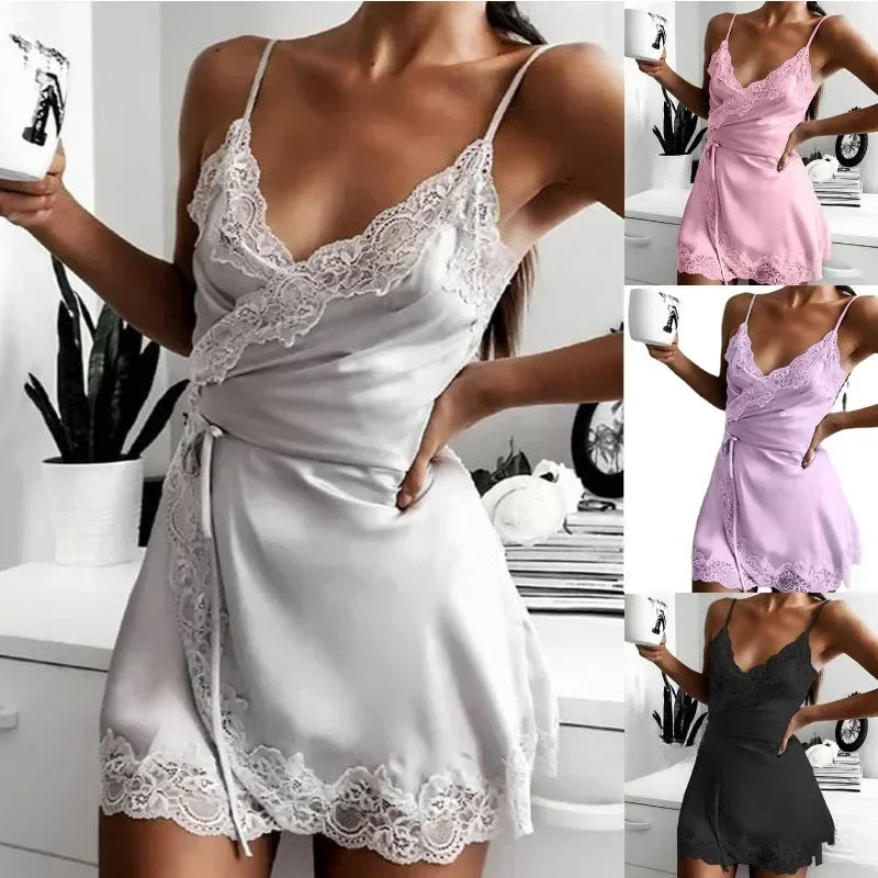 Lace-Trim Mini Nightdress
