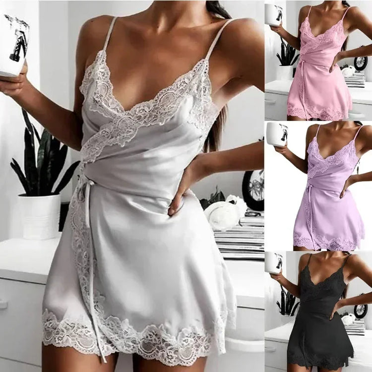 Lace-Trim Mini Nightdress