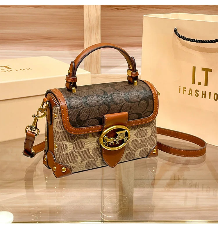 Saddle Luxury Handbag With Horse and Carriage