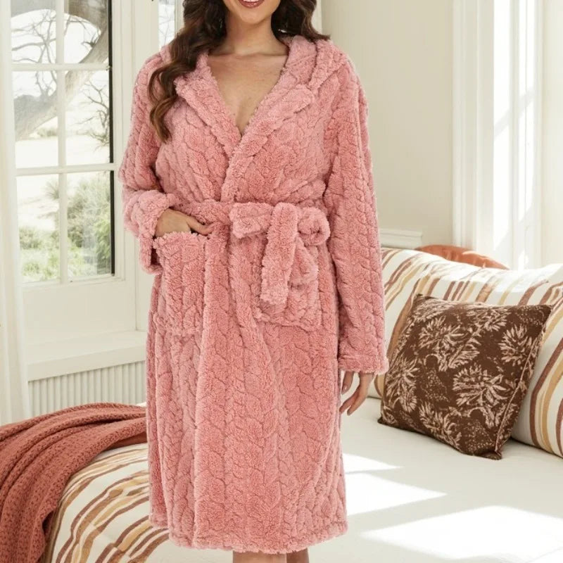 Plush Bear-Ear Hooded Robe