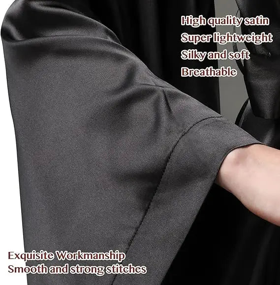 Long Satin Kimono Robe