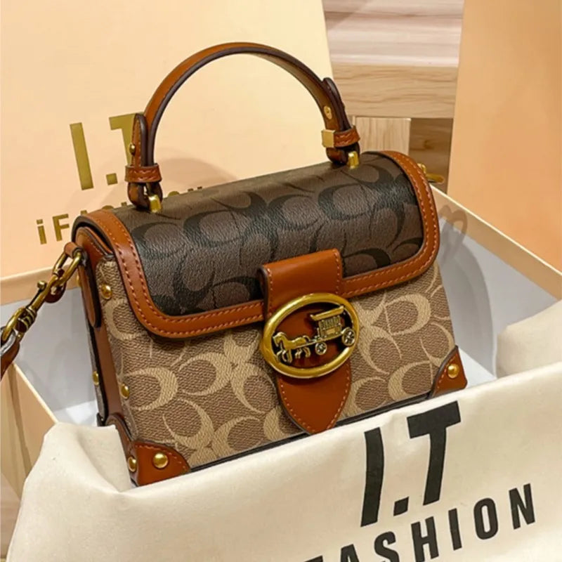 Saddle Luxury Handbag With Horse and Carriage