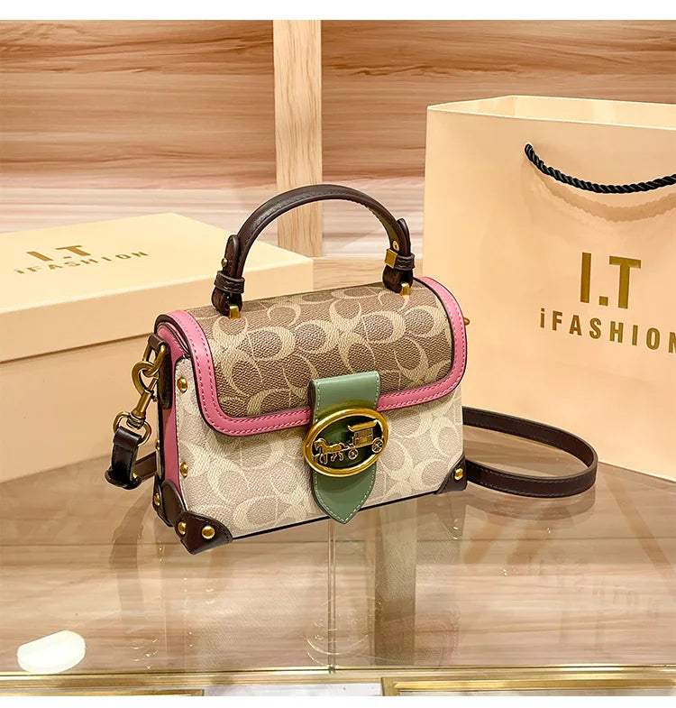 Saddle Luxury Handbag With Horse and Carriage