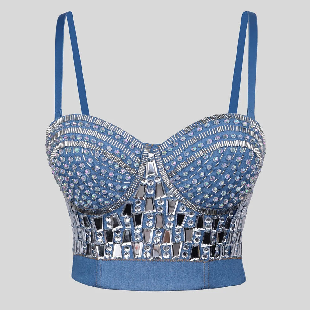 Rhinestone Bustier Top