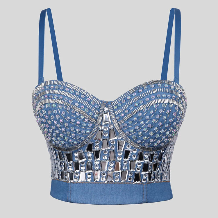 Rhinestone Bustier Top