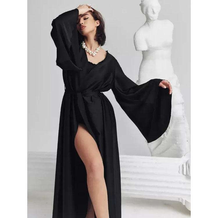 Long Bell-Sleeve Robe