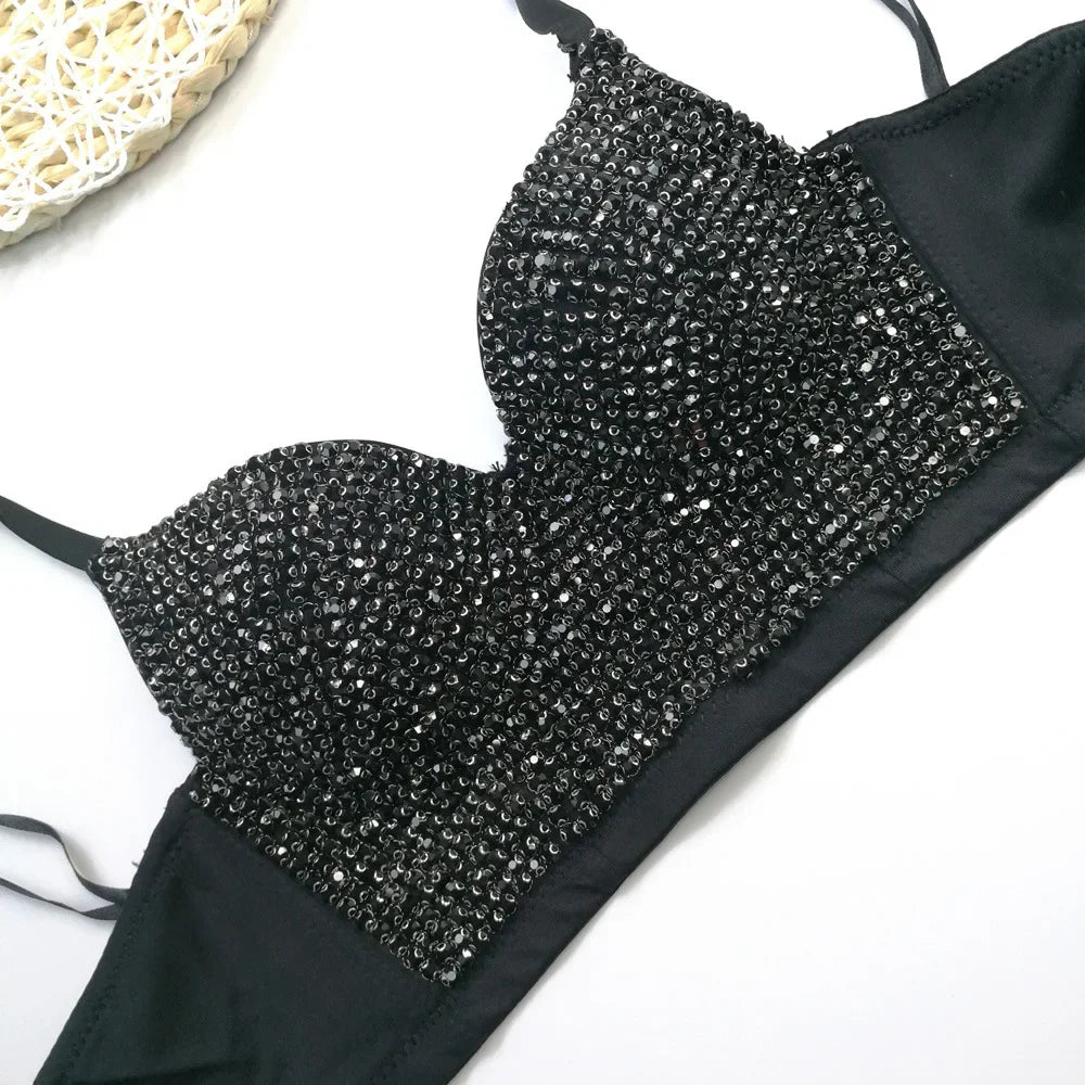 Rhinestone Bustier Top