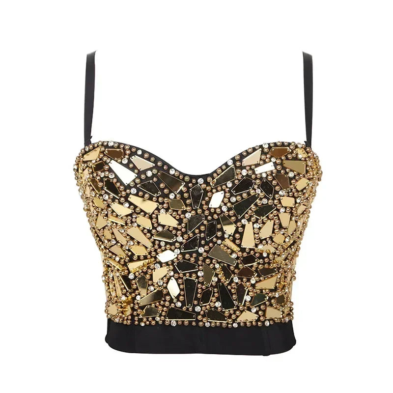 Rhinestone Bustier Top