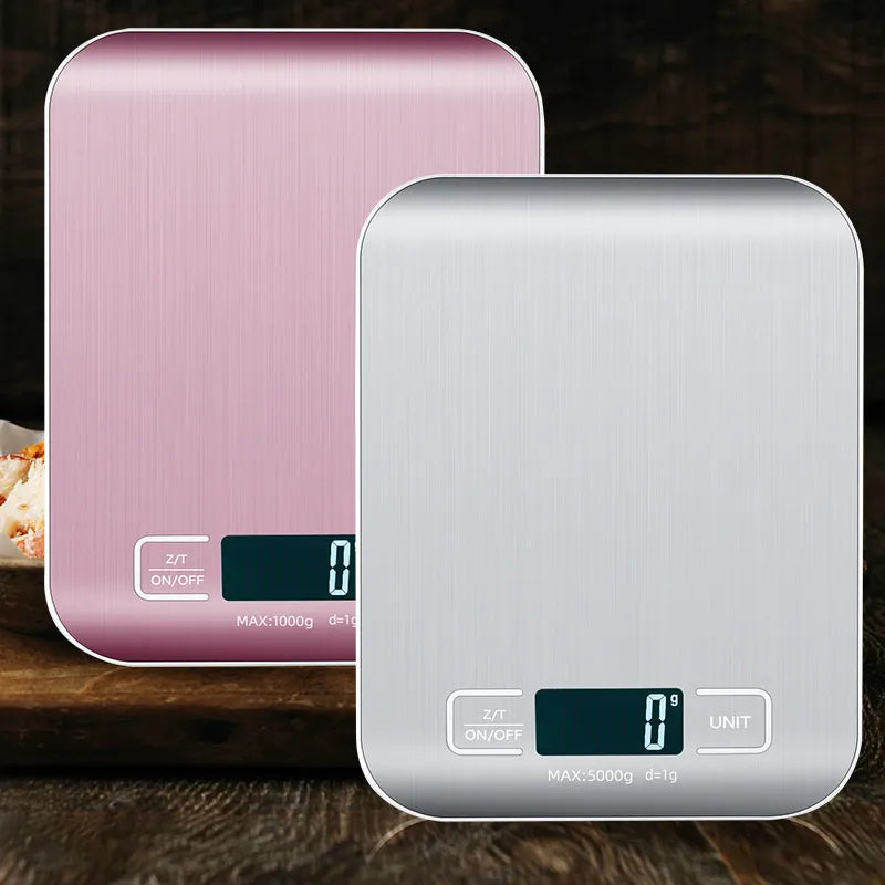 Rechargeable Kitchen Scale LCD Display Stainless Steel