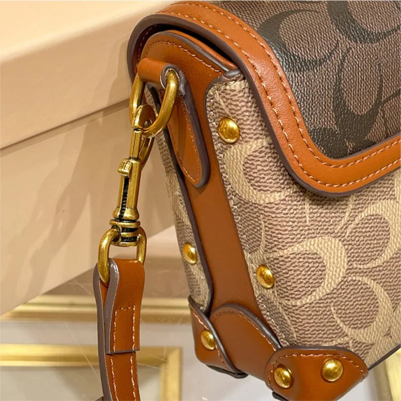 Saddle Luxury Handbag With Horse and Carriage