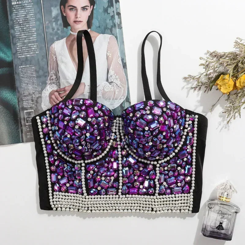 Rhinestone Bustier Top