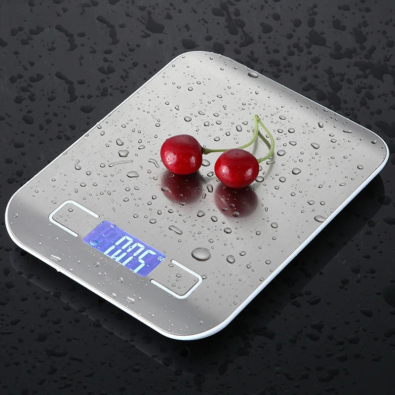 Rechargeable Kitchen Scale LCD Display Stainless Steel