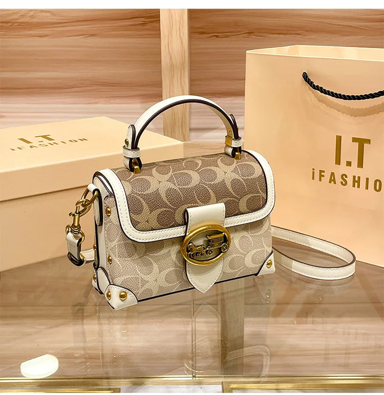 Saddle Luxury Handbag With Horse and Carriage