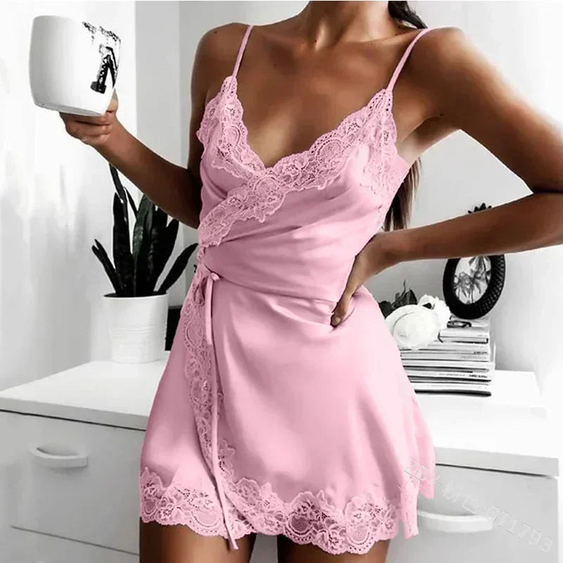 Lace-Trim Mini Nightdress