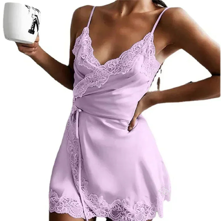 Lace-Trim Mini Nightdress