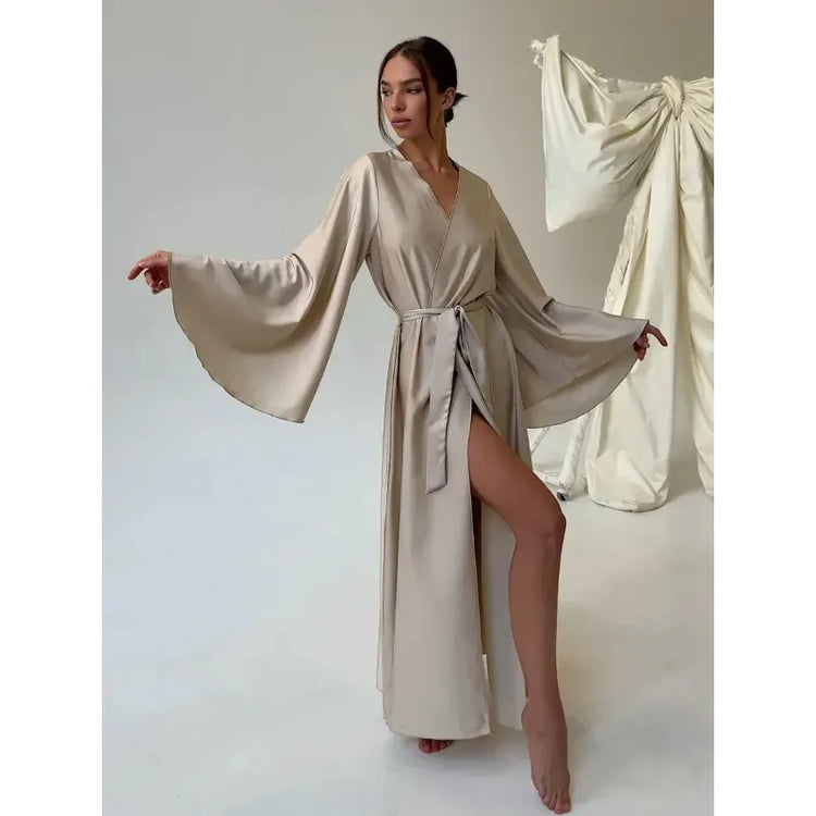 Long Bell-Sleeve Robe