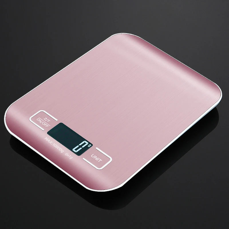Rechargeable Kitchen Scale LCD Display Stainless Steel