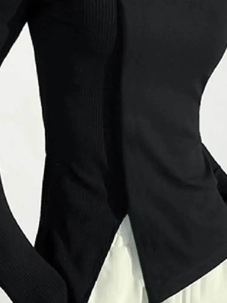 High Neck Black Top