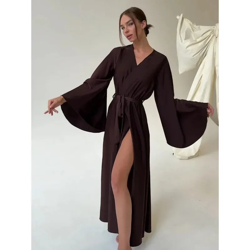 Long Bell-Sleeve Robe