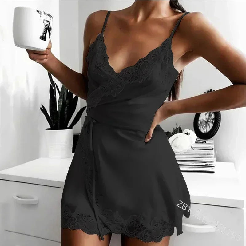 Lace-Trim Mini Nightdress