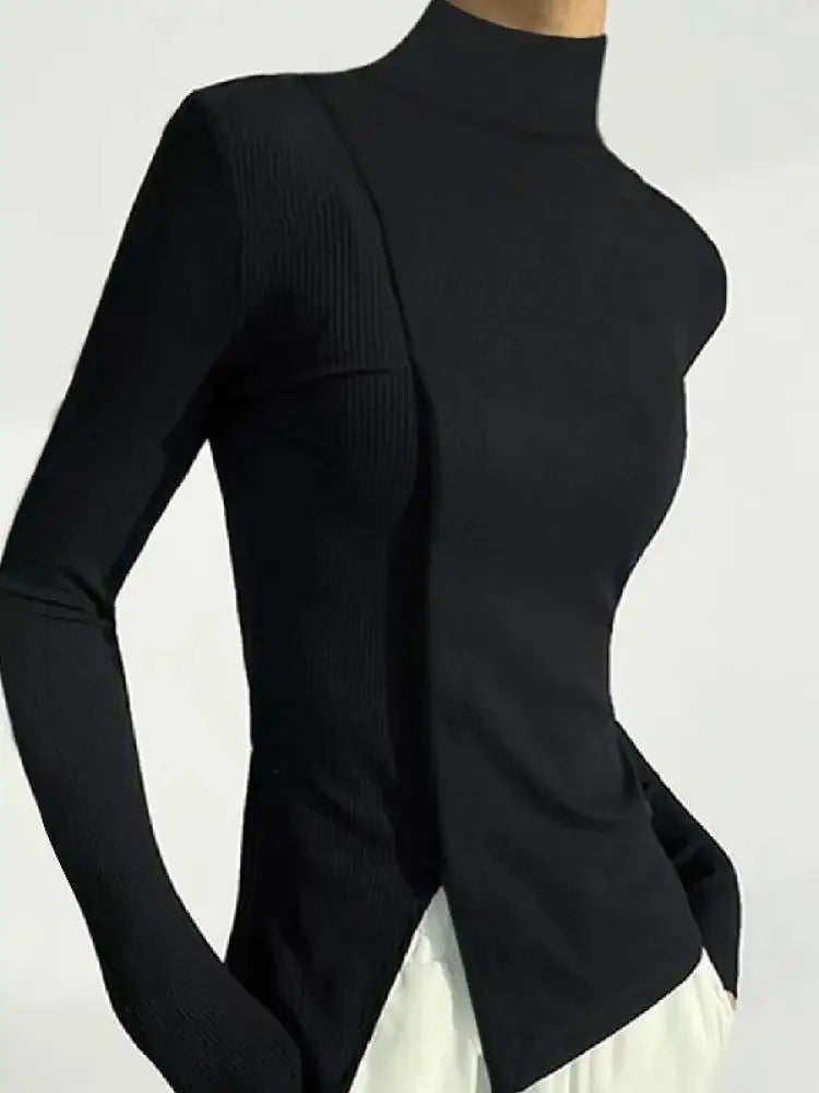 High Neck Black Top